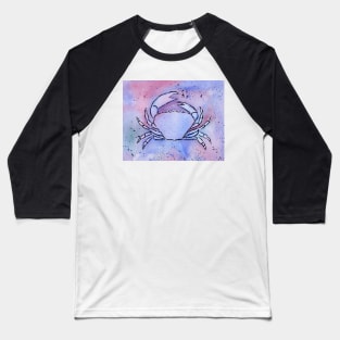 Crab Watercolor Mixed Media Art Baseball T-Shirt